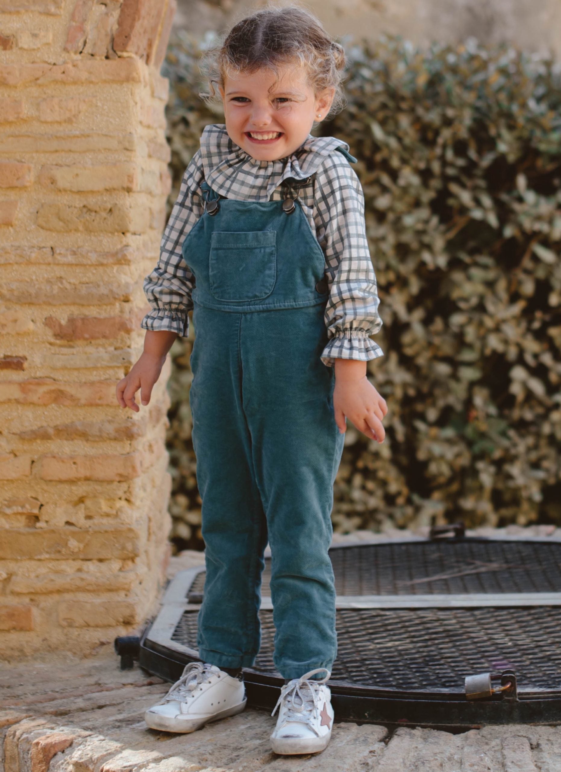 GREEN VELVET OVERALLS