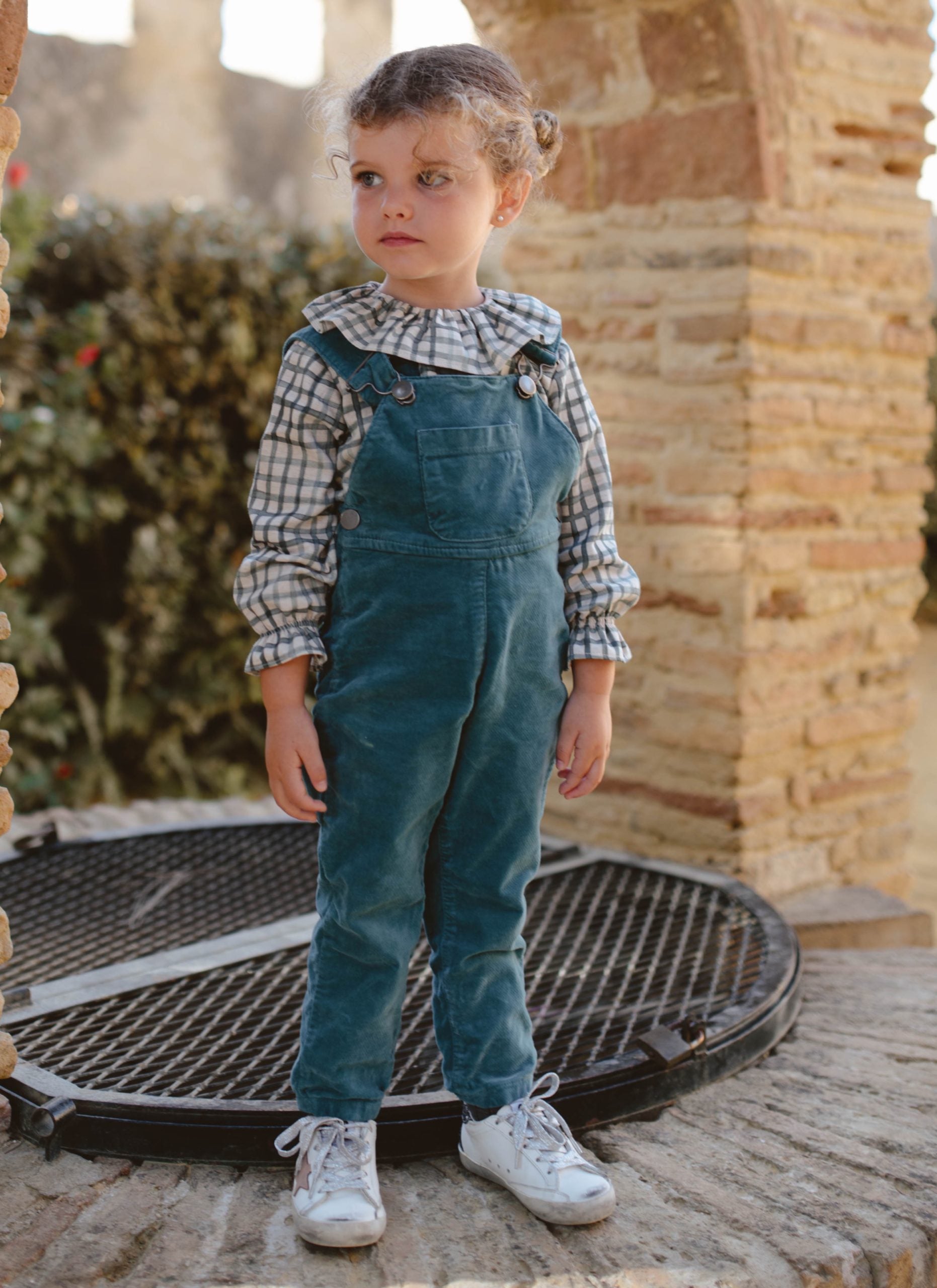 GREEN VELVET OVERALLS