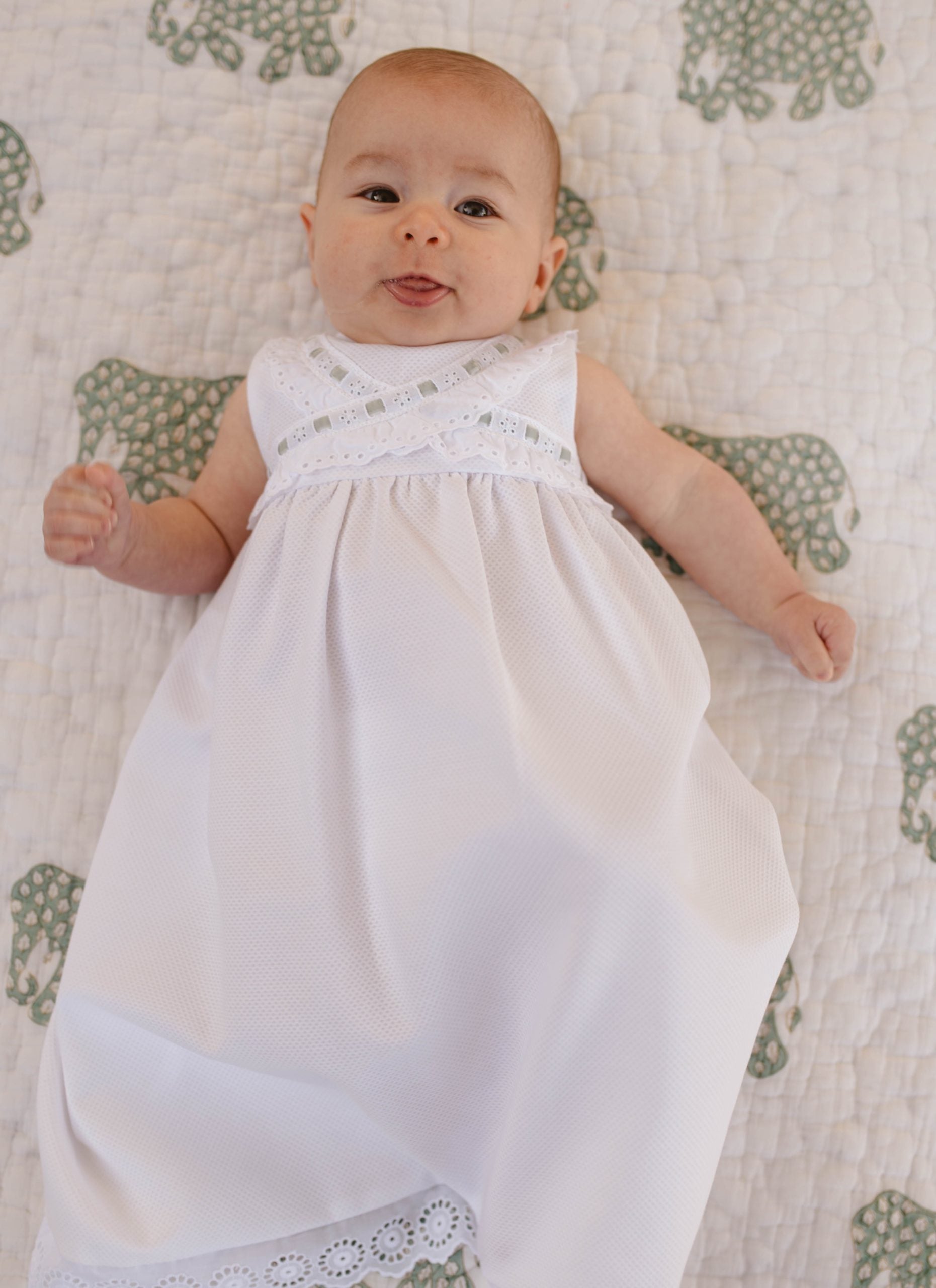 Skirt with piqué and blue bow