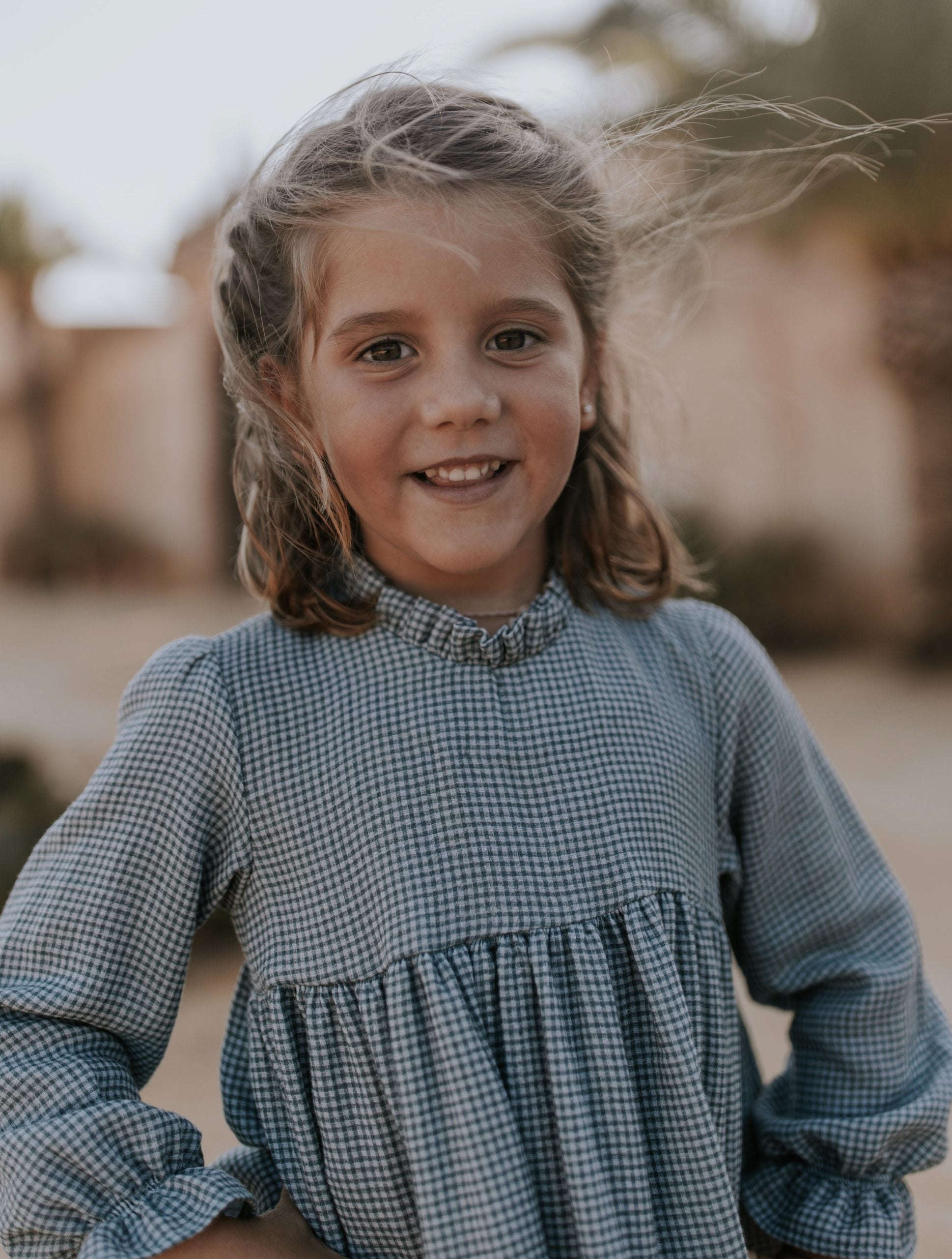 Vestido azul con volantes
