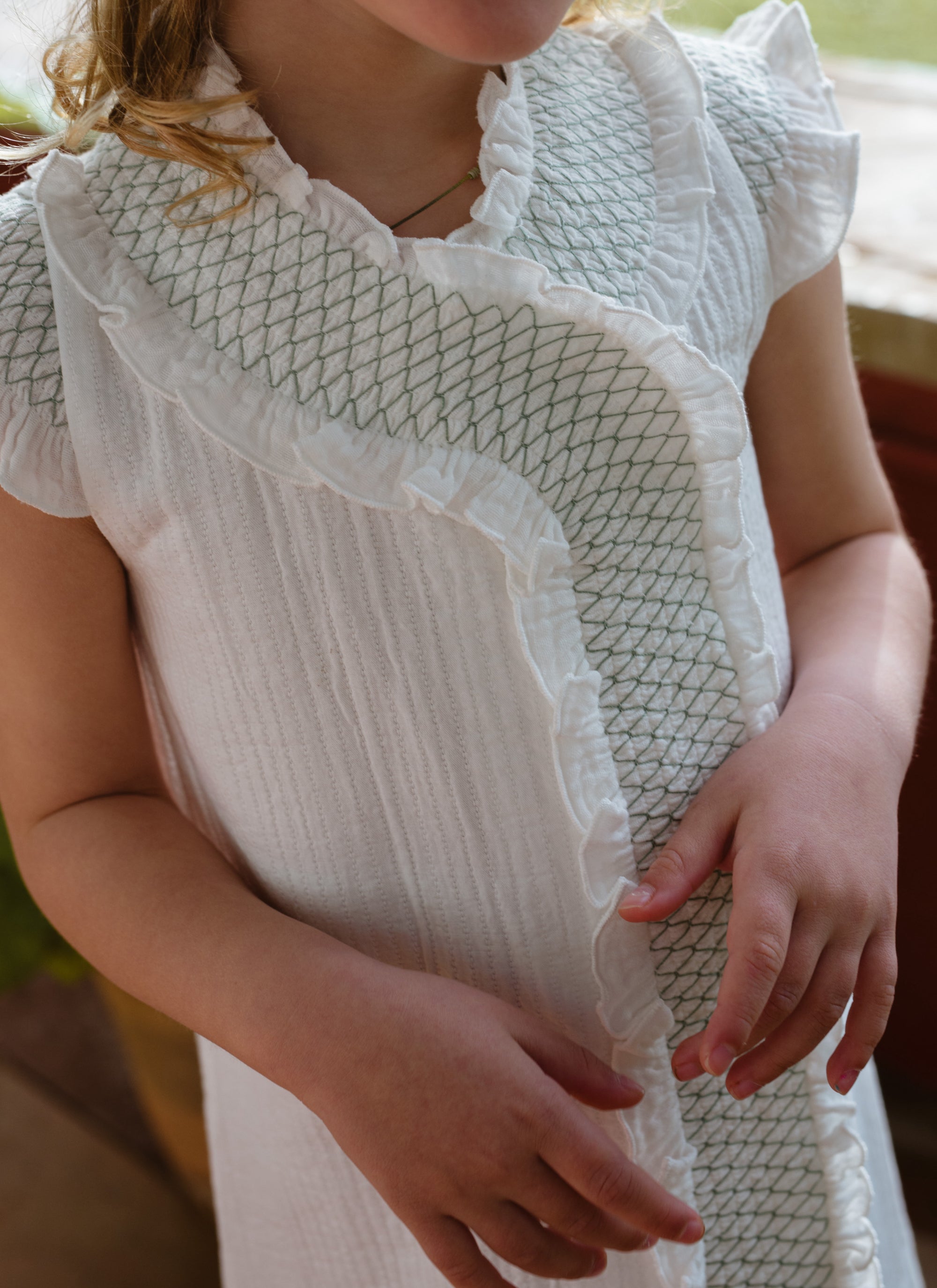 VESTIDO PUNTO INGLÉS VERDE 26V/026