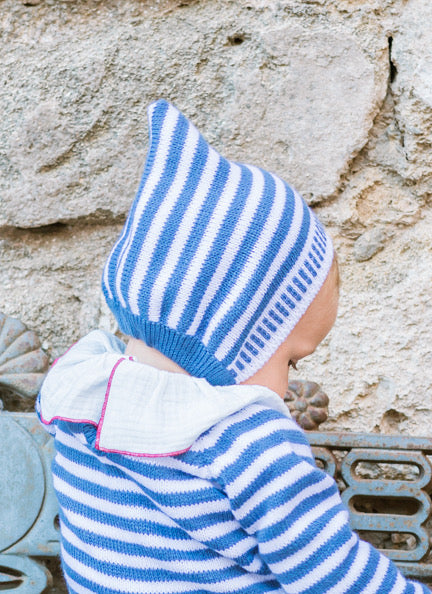 GORRO GNOMO RAYAS AZULES