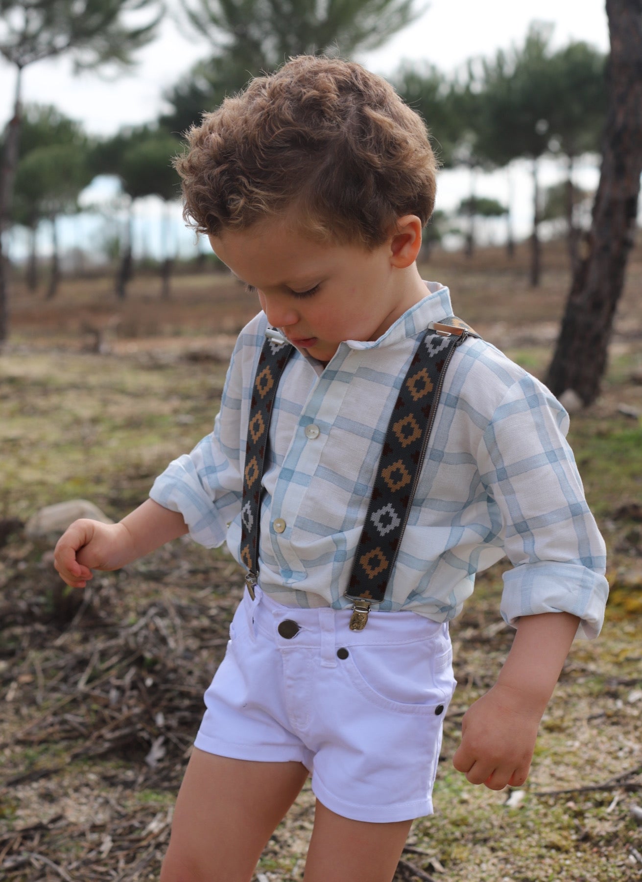 Camisa ajedrez blanca